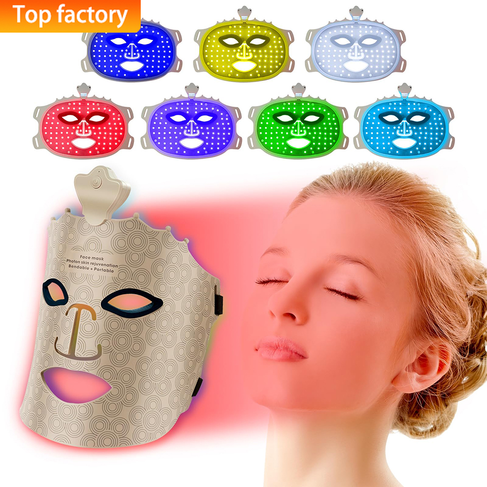 ZMFR Led Red Light Facial Beauty Mask 7 Color Led Face Mask Light Therapy With 450nm 590nm 630nm &amp; 850nm