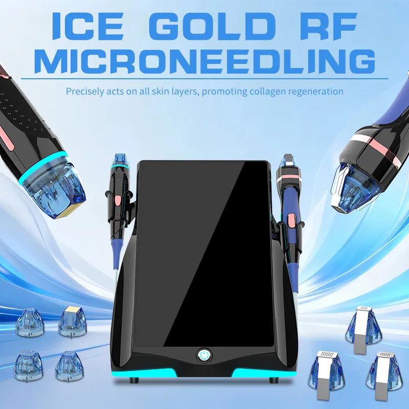 Ice Gold 2 Handles Wrinkle Removal Skin Tightening Anti-Aging RF Microneedling Machine