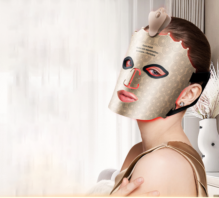 ZMFR Led Red Light Facial Beauty Mask 7 Color Led Face Mask Light Therapy With 450nm 590nm 630nm &amp; 850nm
