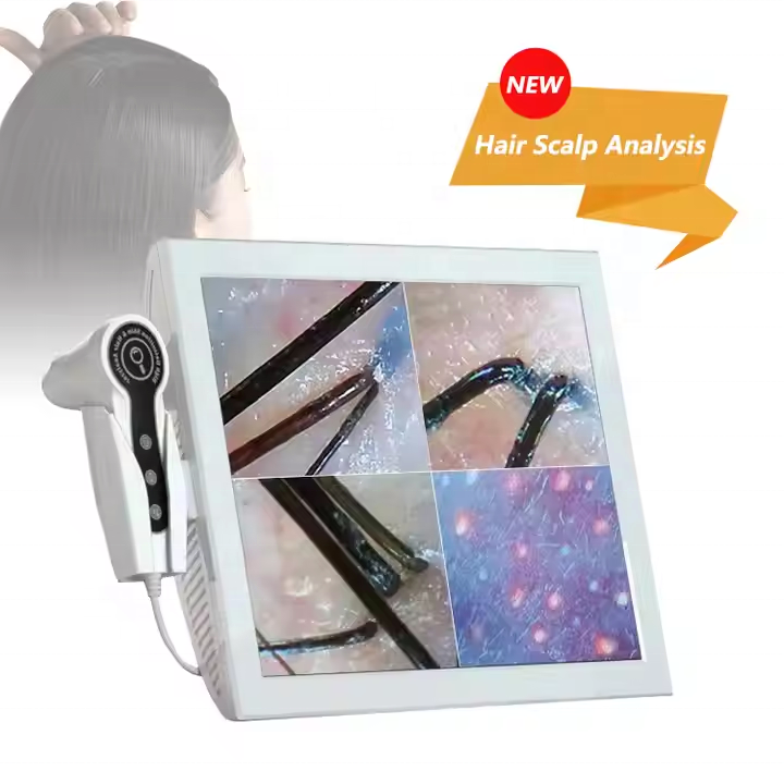 50X 200X Digital Hair Microscope Scalp Analyzer with AI 4 Grid Comparison Scalp Analyzer Hair Follicle Detector