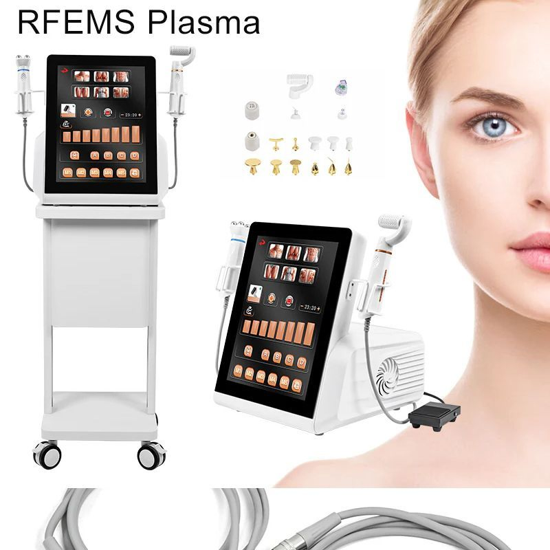 Newest 3 in 1 Plasma EMS RF Acne Removal Ozone Plasma Eyelid Neck Face Lift Plasma RF Skin Tightening Rolling Machine