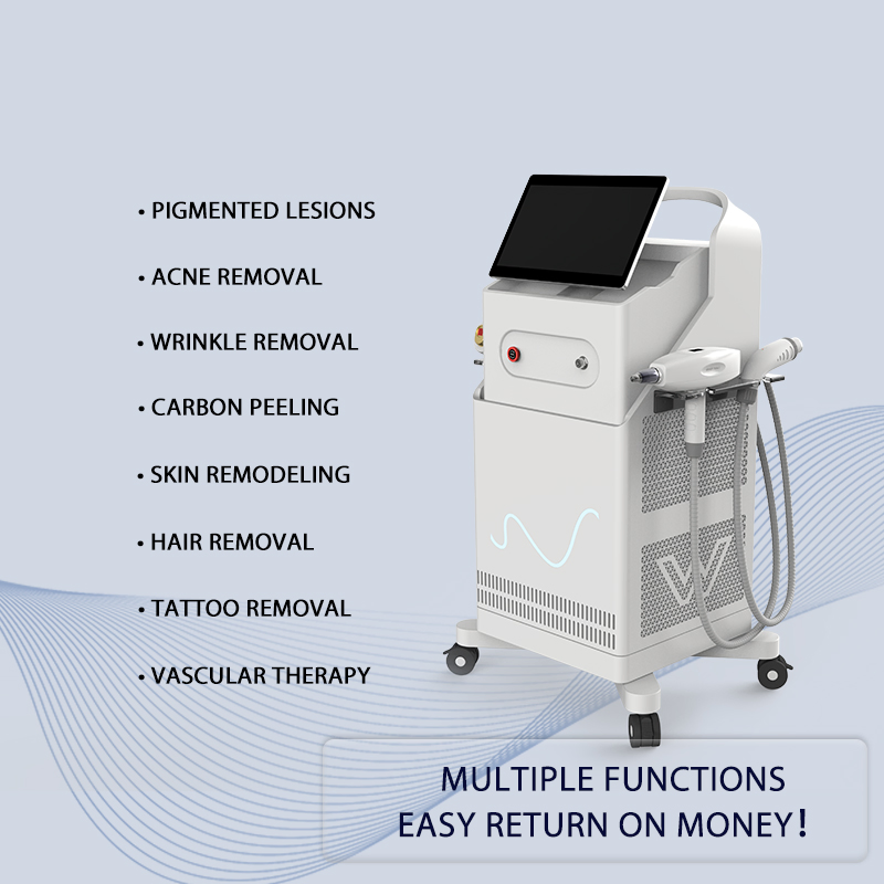 Multifunction 5 In1 IPL Skin Care Diode Laser ND YAG Laser Tattoo Removal IPL Hair Removal
