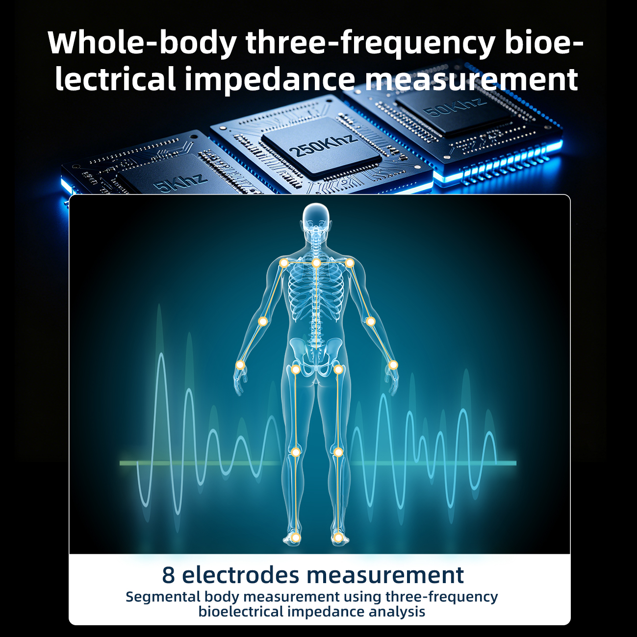 Unique OEM/ODM ABS Smart Scale with Liquid Crystal Touch Screen 8-Sensor BIA Bioelectrical Composition Monitor Body Fat Scale