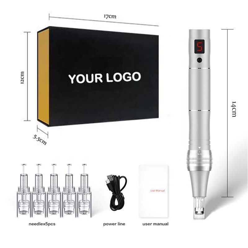 Best at Home Electric Rechargeable Professional Microneedling Derma Pen with Digital Display Screen for Hair Loss, Stretch Marks