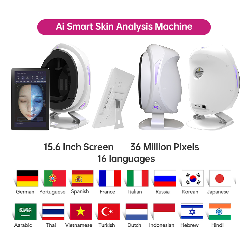 CE 3D Online Training Ai Face Skin Diagnostics Analyzer Facial Tester Scanner Magic Face Skin Analysis Machine Skin Analyzer