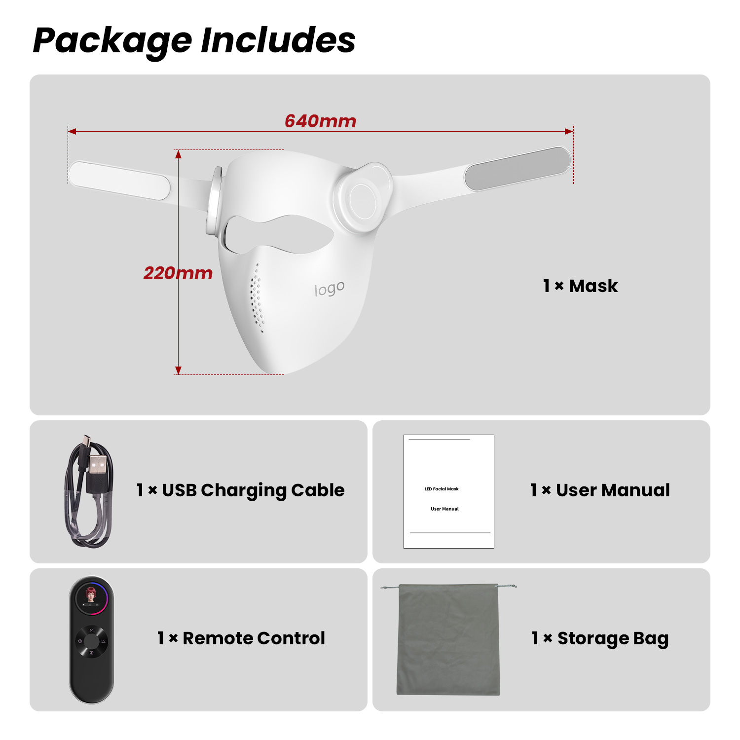 IDEATHERAPY Hand Held 3D LCD Remote NIR Laser 1064nm Acne Treatment Silicone Face Mask with Voice Control Red Light Therapy Mask