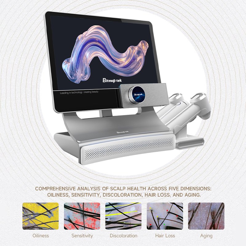 factory price trichoscopy scalp hair analyzer camera 3 in 1 scalp hair analyzer machine digital hair microscope scalp analyzer