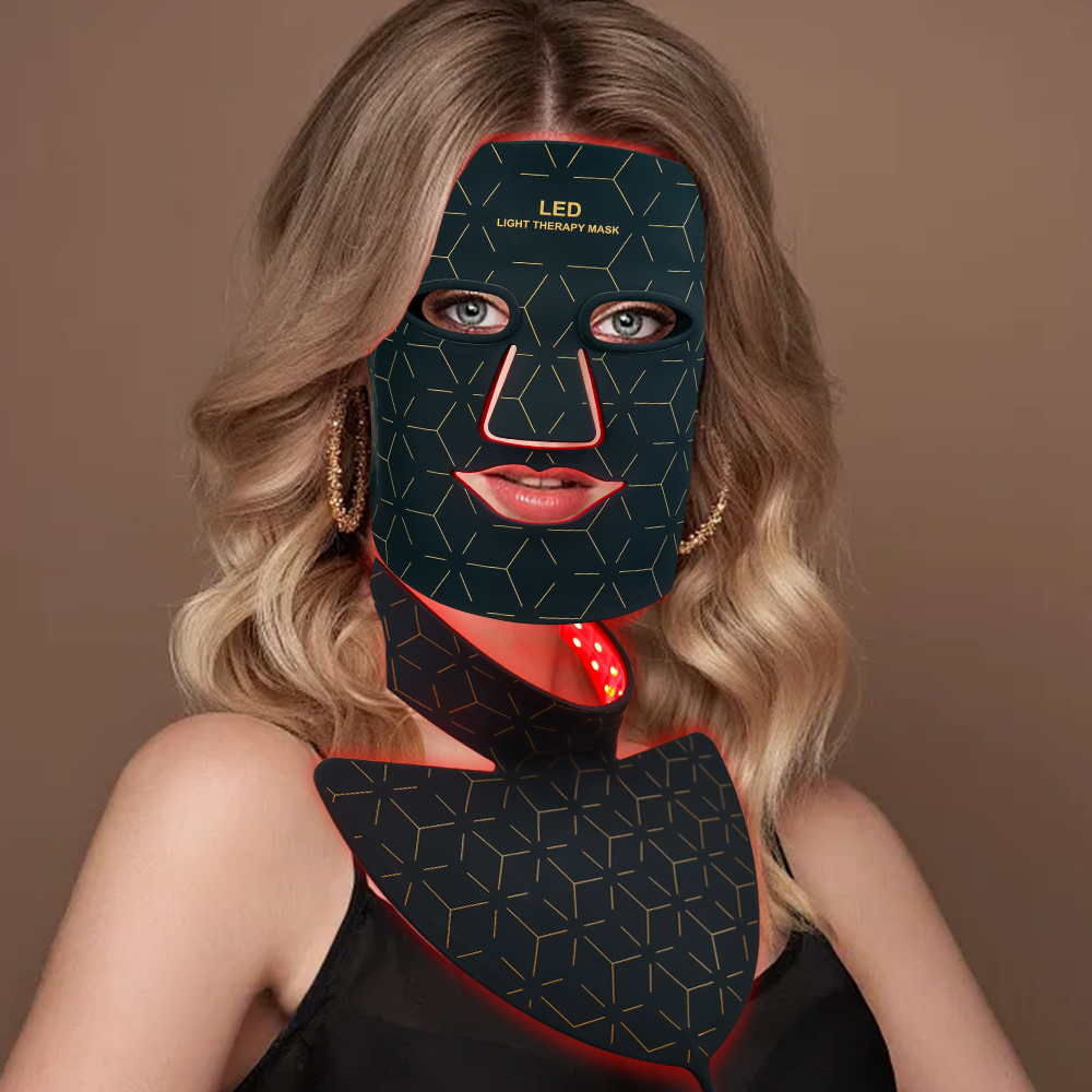 BIOMOL Professional Hand Held Wearable LED Therapy Light Mask with PDT Photon Technology 415nm 605nm 635nm 850nm Red Face Mask