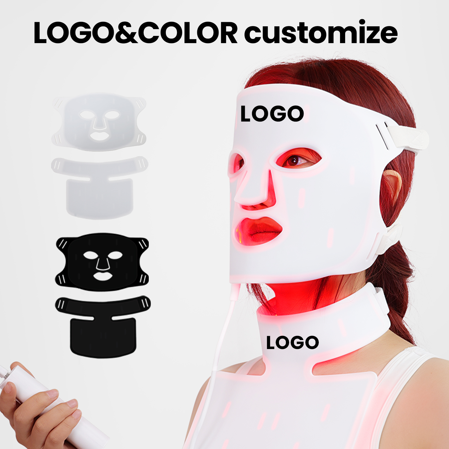 IDEATHERAPY Hand Held 3D LCD Remote NIR Laser 1064nm Acne Treatment Silicone Face Mask with Voice Control Red Light Therapy Mask