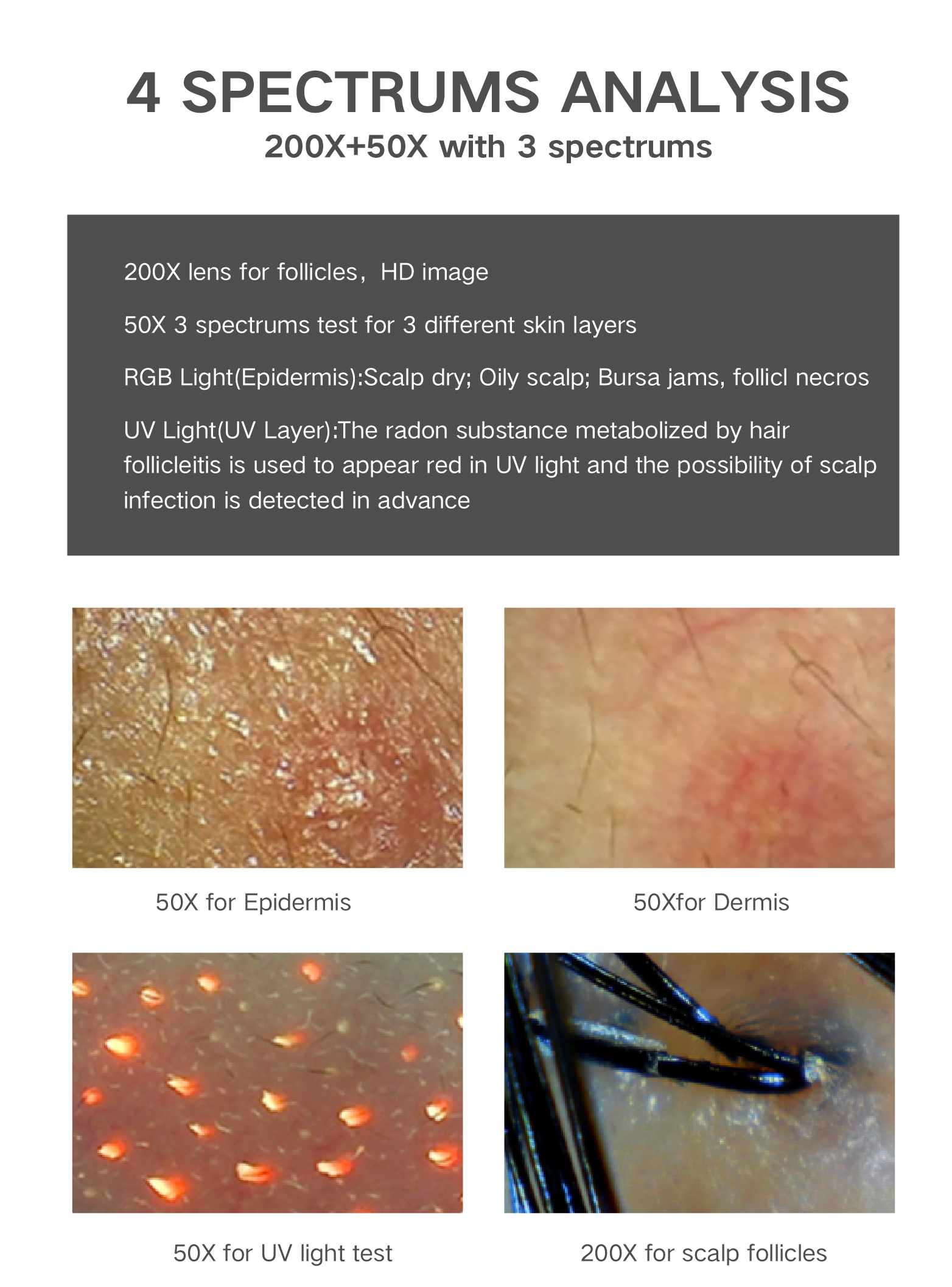 HD Digital Microscope Hair Follicle Detector Scalp Diagnostic Machine 11 Inch LCD Skin Analysis Scanner