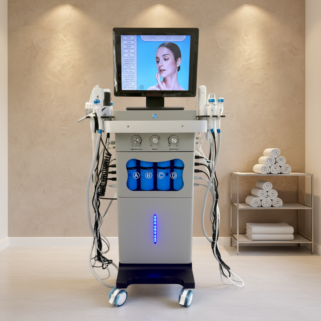 18 In1 Hydra Oxygen Machine with Water Facial &amp; Skin Analyzer Deep Cleansing Microdermabrasion 1-Year Warranty for Salon Use