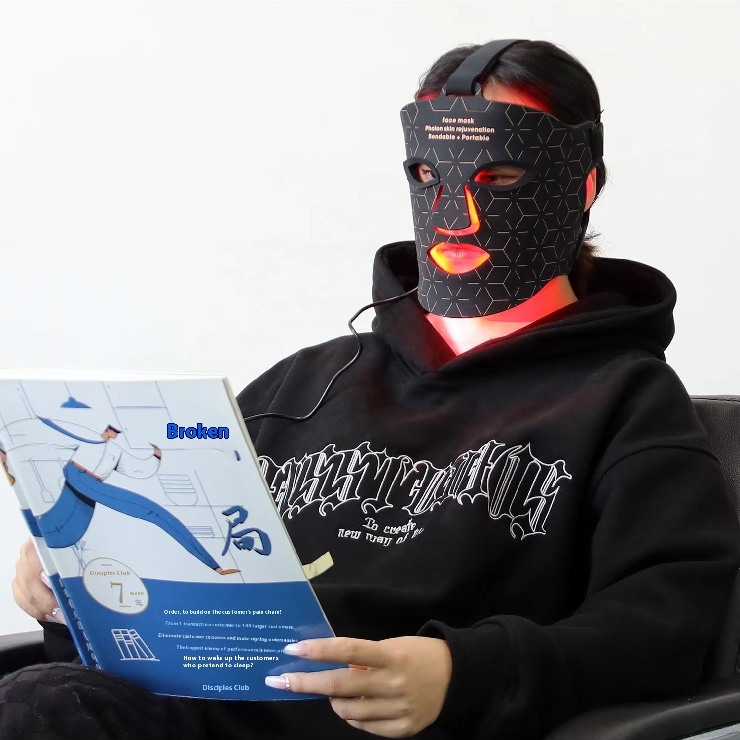 OEM Custom 630nm 850nm Red Light Therapy Mask (Product Code: ILY) Portable Silicone Design LED Red Light Therapy Face Mask