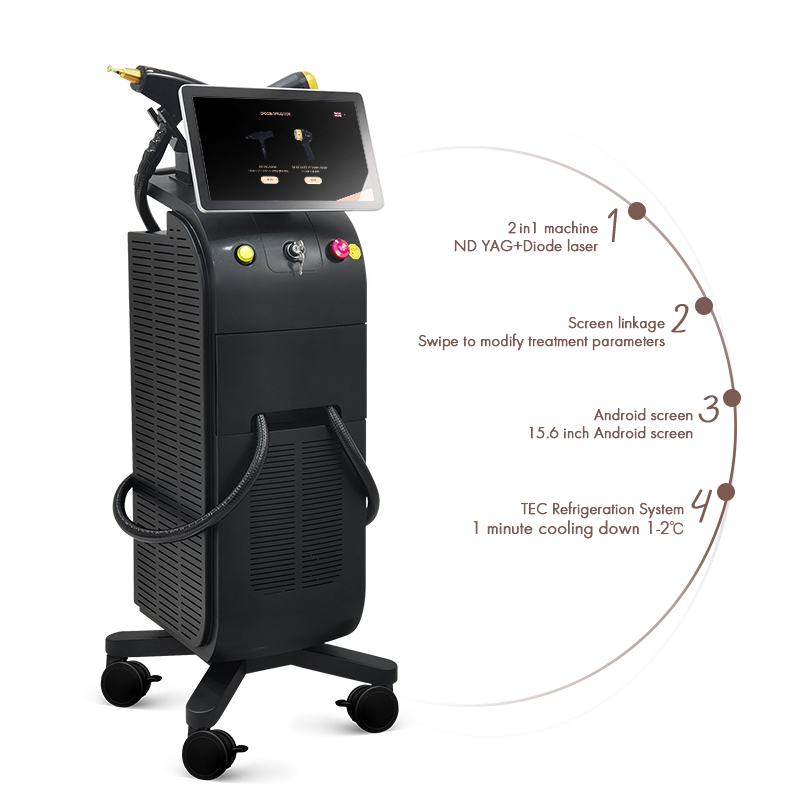 CE 3 Wavelength 1200W 1600W Ice Platinum Titanium Diode Laser Hair Removal Machine Price/ Q Switched ND YAG Laser Tattoo Removal IPL RF Skin Beauty Machine