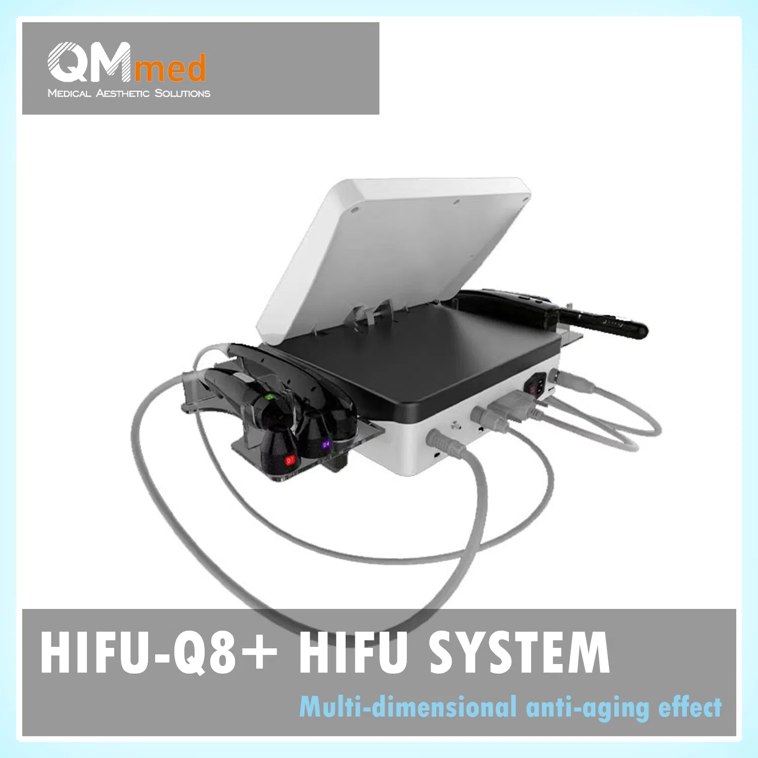 4D/7D Hifu-Q8+ Beauty Device with Multi-Cartridge Options for Face Lifting and Body Shaping