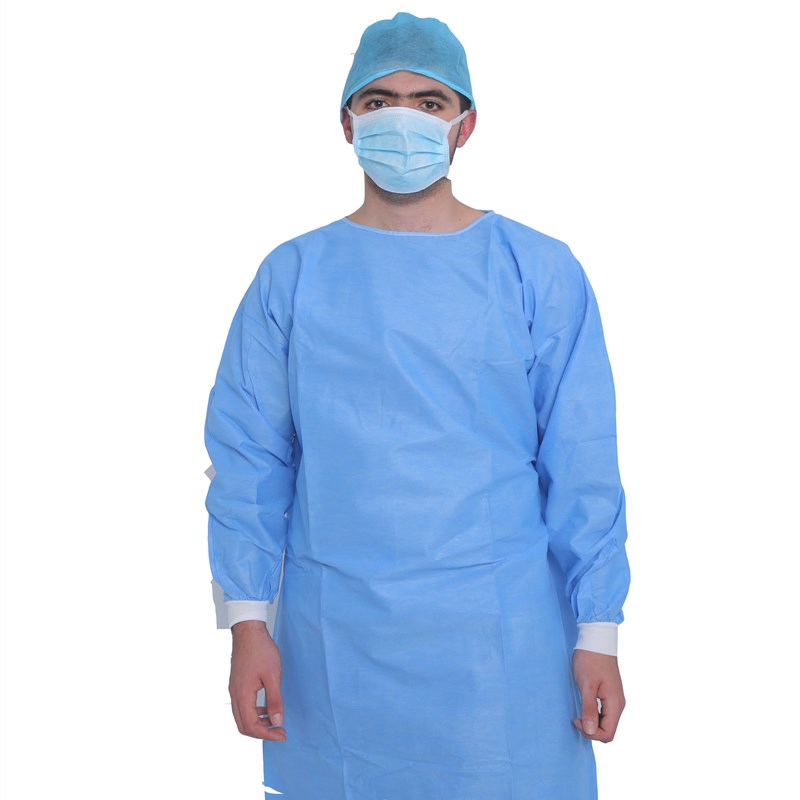 Non Sterile or Sterile Antistatic Waterproof Disposable SMS Non Woven Surgical Gown
