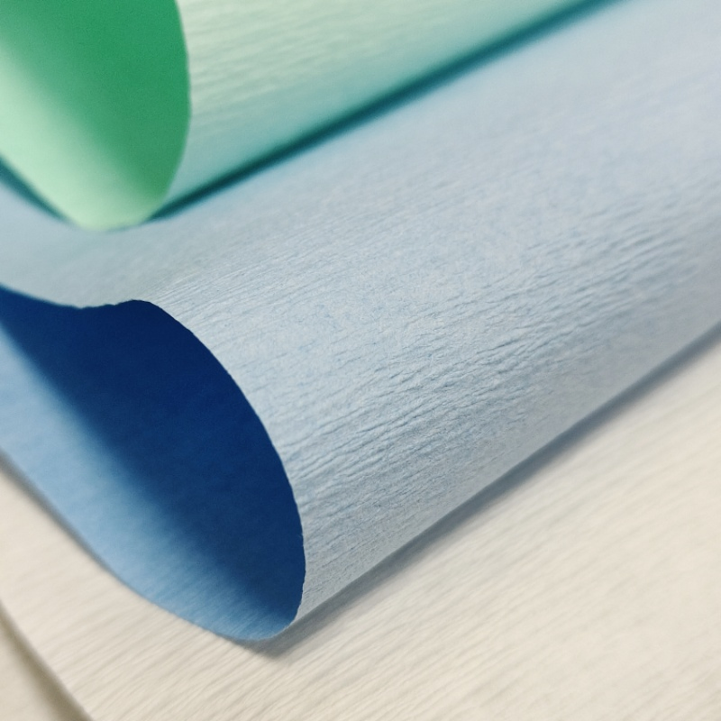 Premium Quality 45/60GSM Medical Crepe Paper Blue/Green Sterilization Crepe Paper Medical Grade