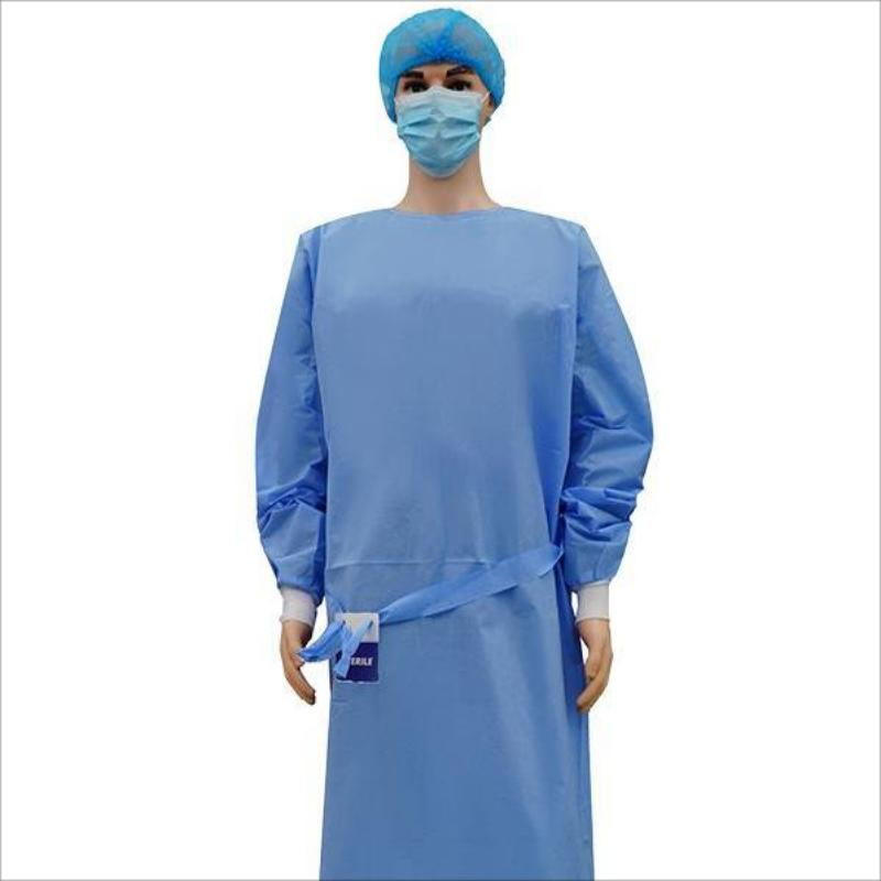 Hook &amp; Loop on Neck Disposable SMS Non Woven Surgical Gown with Sterile