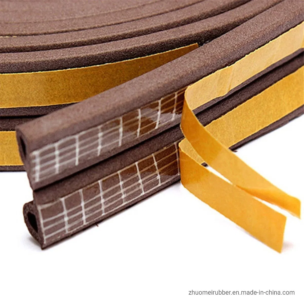 P E I D Type Door and Window Bottom Soundproofing Foamed Self Adhesive Rubber Sealing Strip Rubber Seal Strip