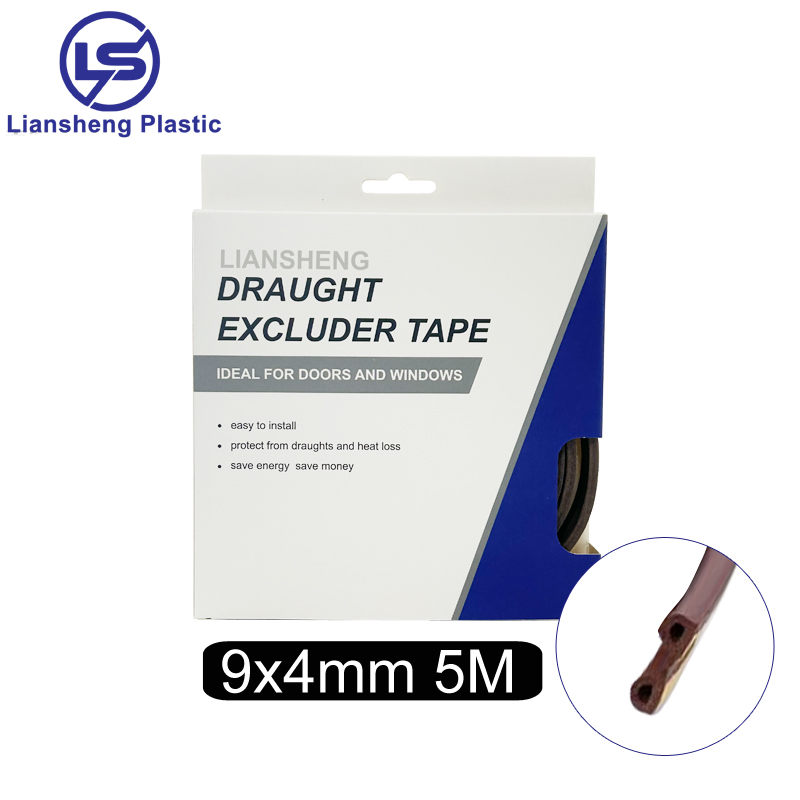 Draught Excluder Door and Window Weatherproof Self Adhesive EPDM Rubber Seal Strip Weather Strips P Type 9X4mm