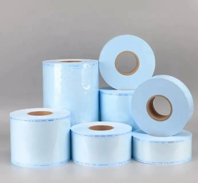 Customized Medical Surgical Device Sterilization Packing Pouches Autoclave Heat Sealing Flat Reels Roll Medicinal Sterilization Reel Sterilization Gusseted