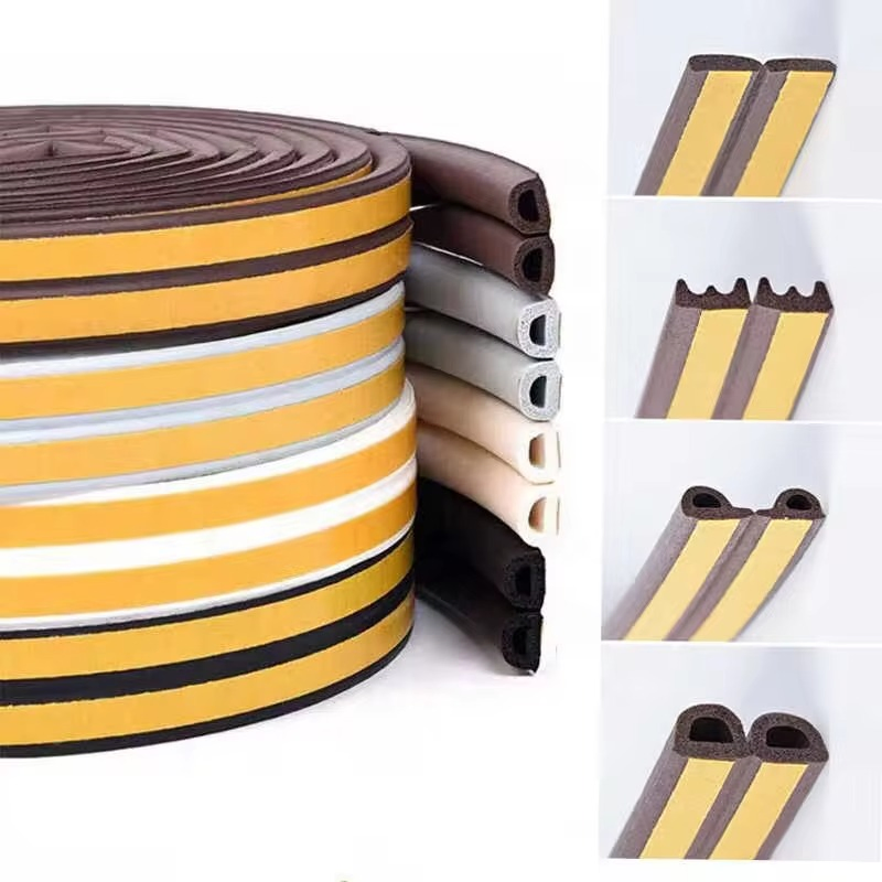 P E I D Type Door and Window Bottom Soundproofing Foamed Self Adhesive Rubber Sealing Strip Rubber Seal Strip