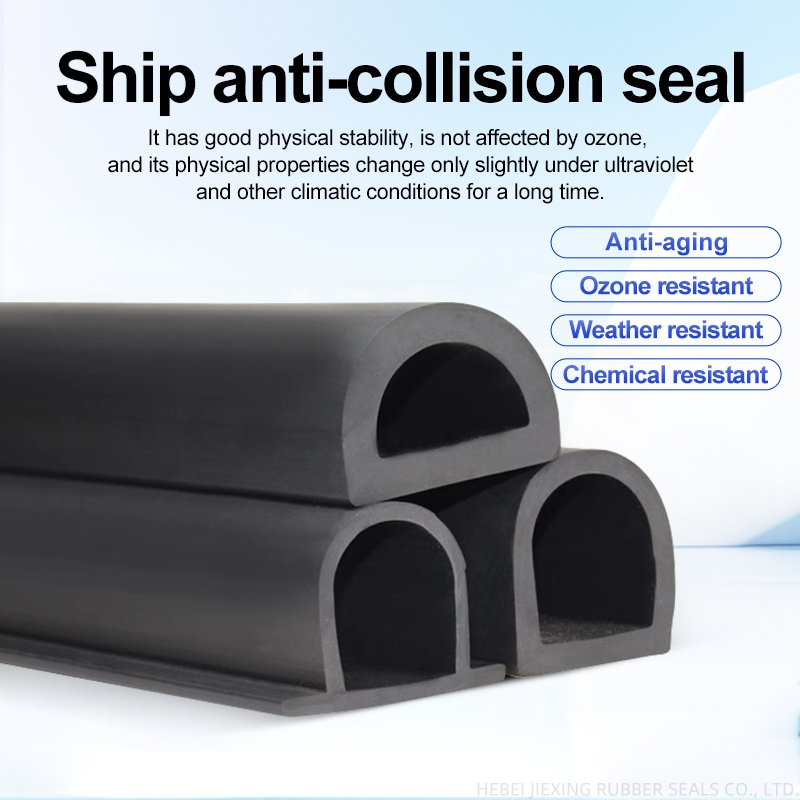 Large and Small D-Shaped Rubber Dock Fender Bumper Shock-Absorbing Strip EPDM Hollow D-Type Dense Sealing Strip
