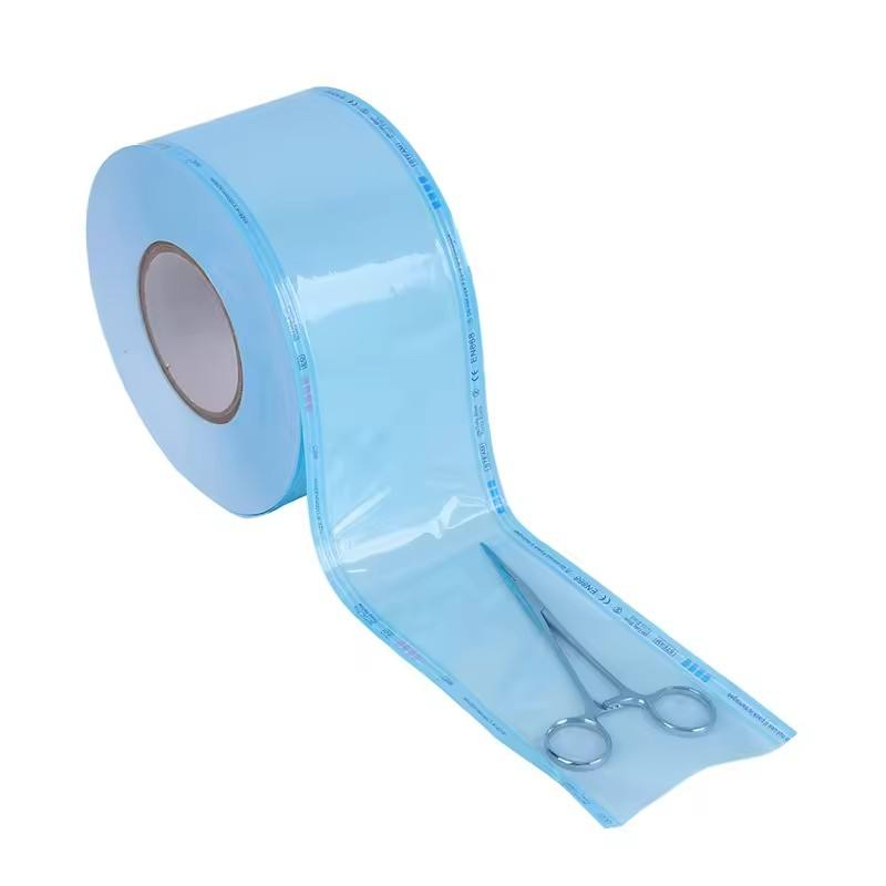 200m Dental Autoclave Disposable Heat Sealing Flat Gusseted Medical Sterilization Pouch Reel