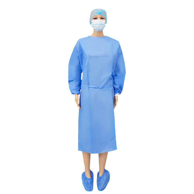 Hook &amp; Loop on Neck Disposable SMS Non Woven Surgical Gown with Sterile