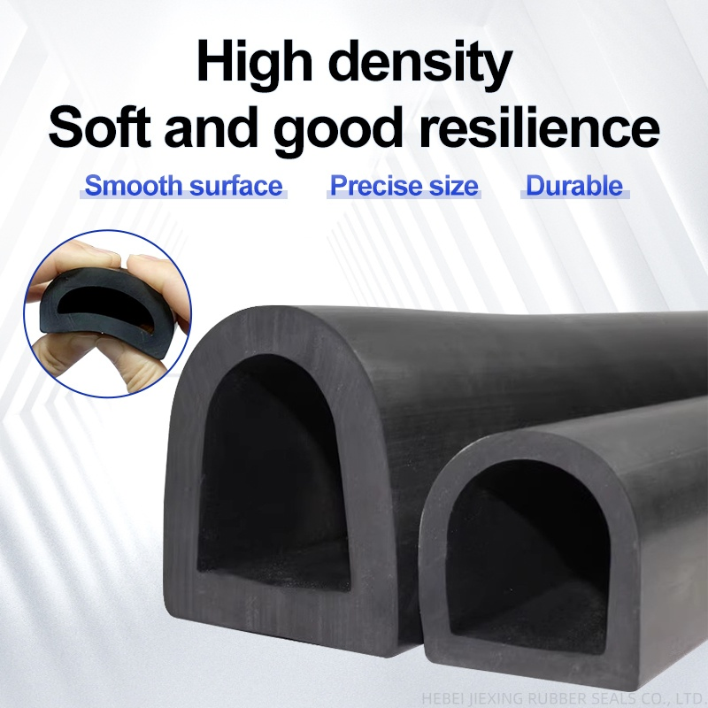 Large and Small D-Shaped Rubber Dock Fender Bumper Shock-Absorbing Strip EPDM Hollow D-Type Dense Sealing Strip