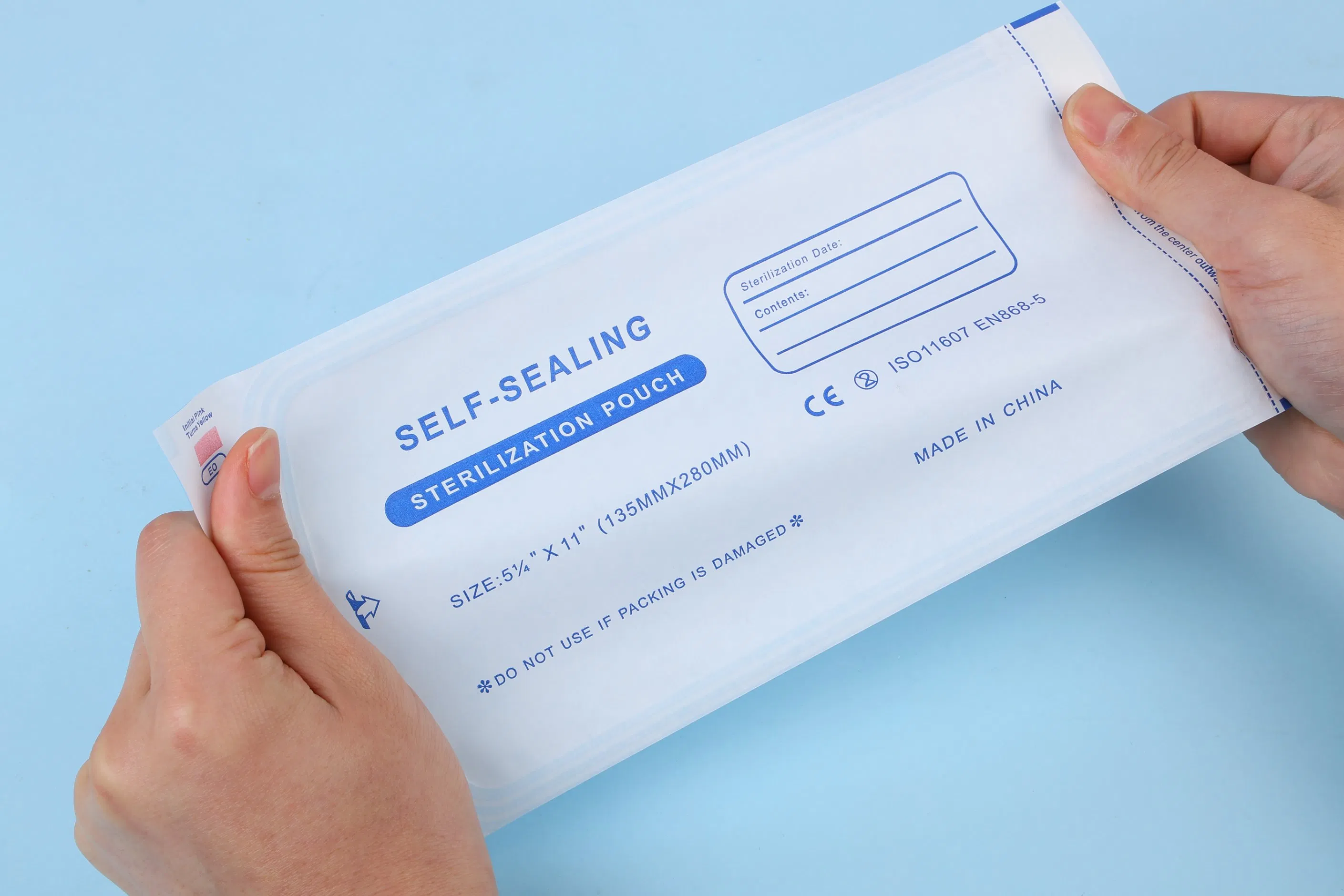 High Quality Sterilization Packaging Pouch Disposable Medical Self Sealing St Eo Sterilization Pouch Steam Sterilization Pouch for Dental Hospital Use and Salon