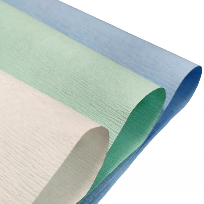 Premium Quality 45/60GSM Medical Crepe Paper Blue/Green Sterilization Crepe Paper Medical Grade