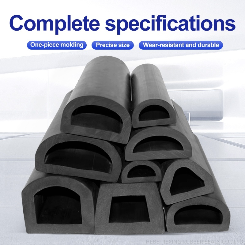 Large and Small D-Shaped Rubber Dock Fender Bumper Shock-Absorbing Strip EPDM Hollow D-Type Dense Sealing Strip