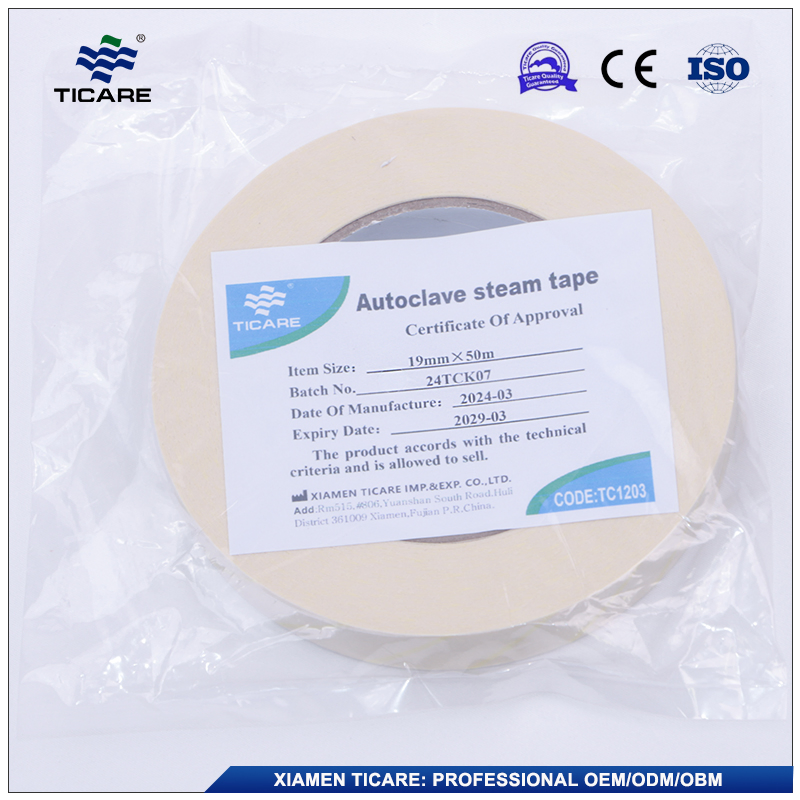 25mm Plasma Chemical Indicator Tapes Lead Free Eo Autoclave Steam Sterile Indicator Tape for Steam Sterilization
