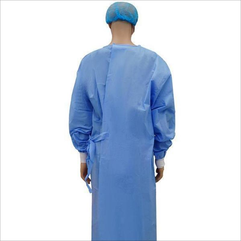 Level 3 Disposable SMS45GSM Non Woven Surgical Gown with Long Knitted Cuff