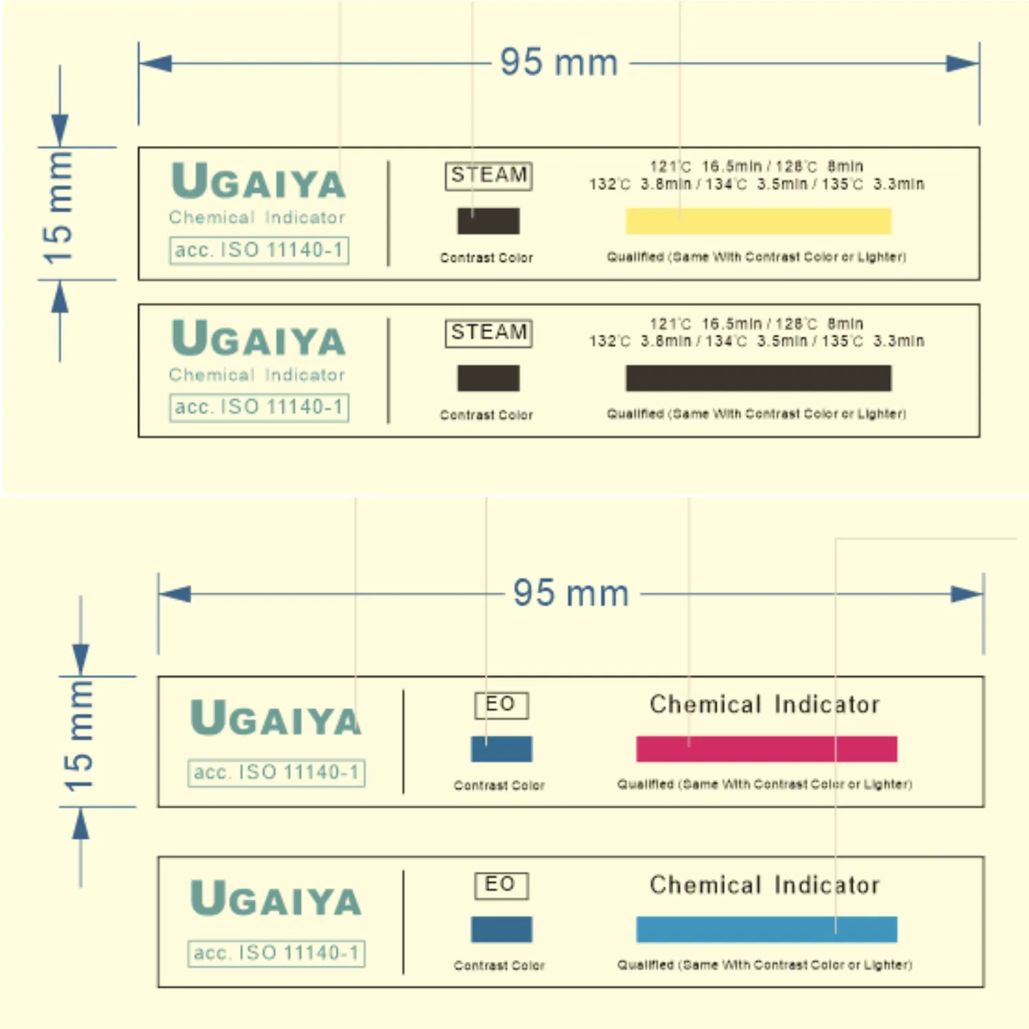 Autoclave Steam Chemical Sterilization Indicator Strips and Tapes