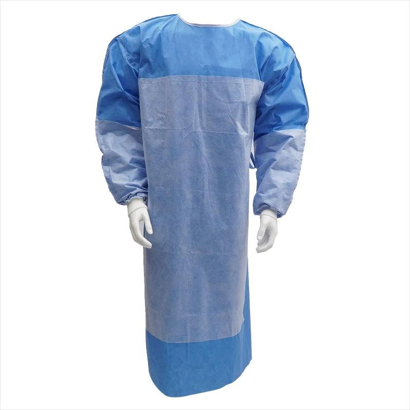 High Protection Disposable Non Woven Medical Surgical Gown Reinforced in Chest and Sleeves