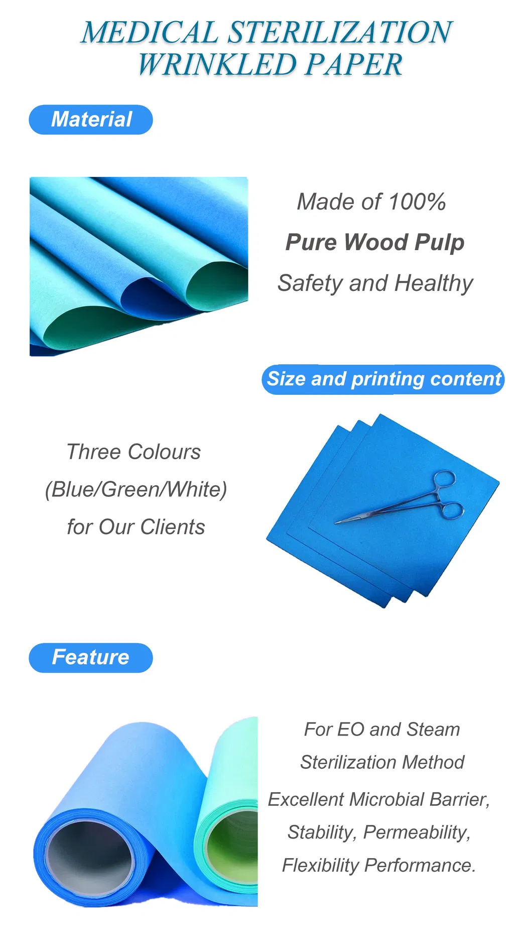 Medical Crepe Wrapping Paper