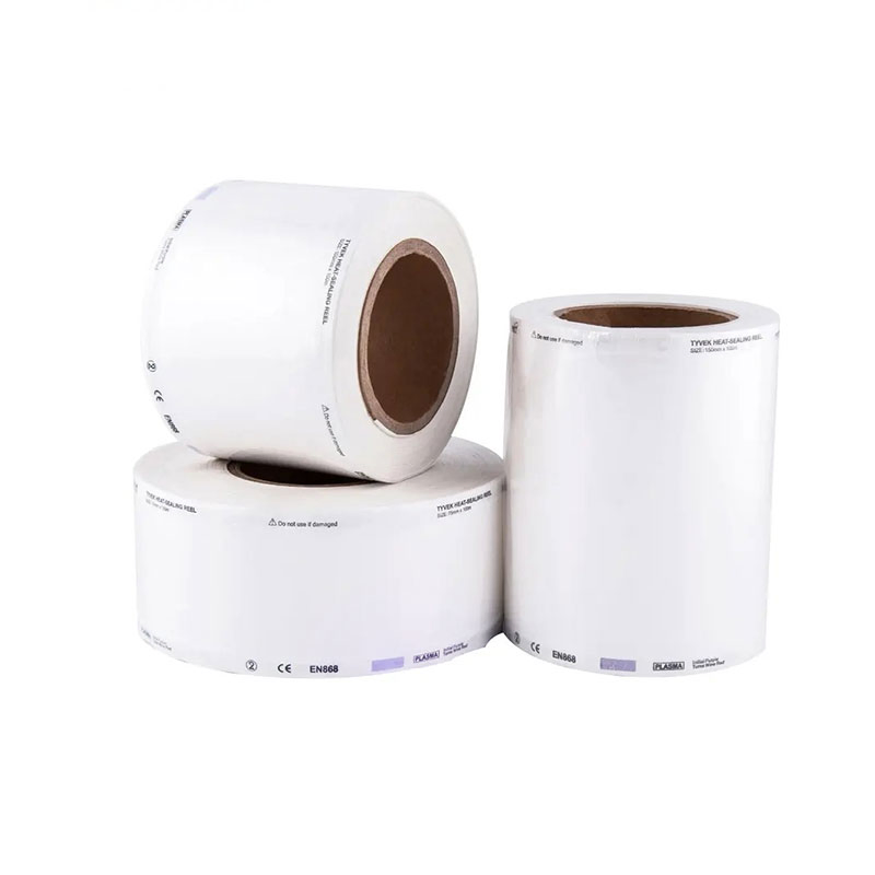Disposable Medical Sterilization Pouch Roll Tyvek Paper Flat Reel for Hospital
