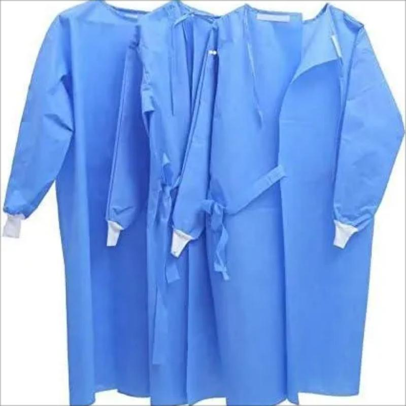 Level 3 Disposable SMS45GSM Non Woven Surgical Gown with Long Knitted Cuff