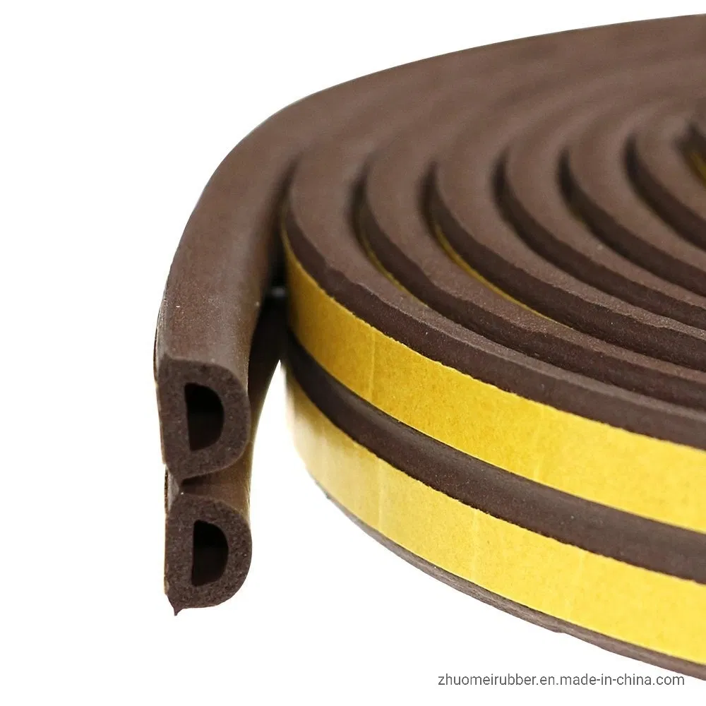 P E I D Type Door and Window Bottom Soundproofing Foamed Self Adhesive Rubber Sealing Strip Rubber Seal Strip