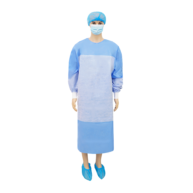 High Protection Disposable Non Woven Medical Surgical Gown Reinforced in Chest and Sleeves