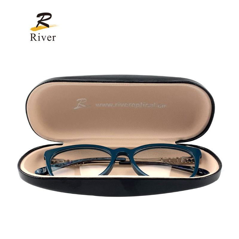Custom  Metal Case RIC201 Custom Logo PU Packing Box Rectangle Shaped Glasses Case Glasses Bag Manufacturer, Manufacturers