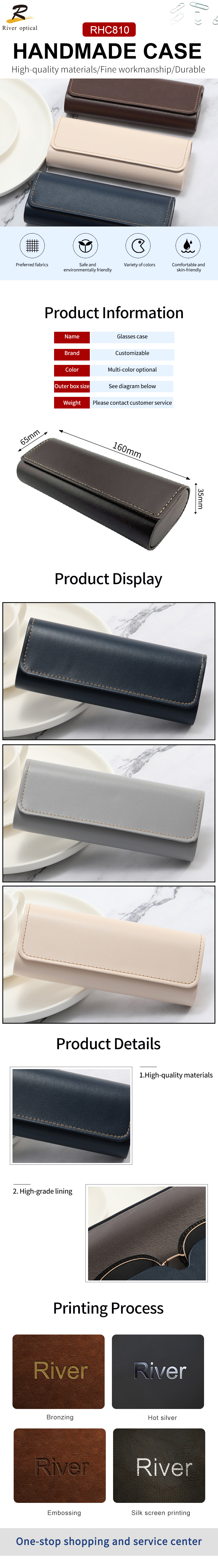 Folding Glasses Case RHC810 Leather Eyeglasses Case