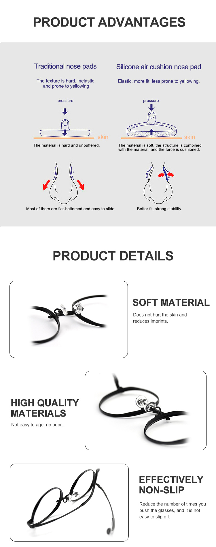Eyewear Replacement Nose Pads 9-11mm