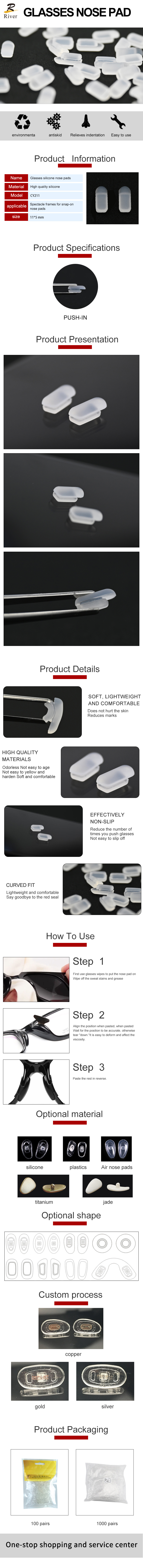 Silicone Nose Pads CY211 Details