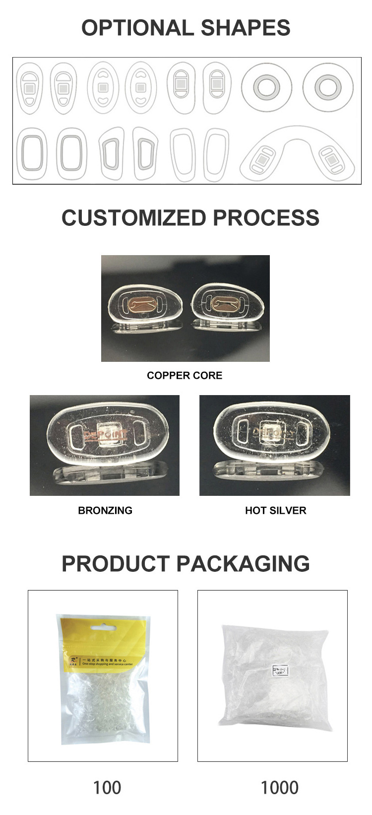 Customized Eyewear Silicone Nose Pads