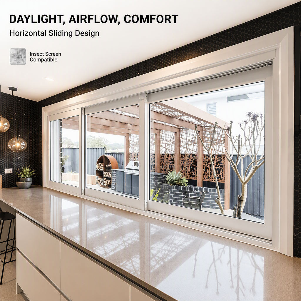 Exterior Modern Hurricane Proof Transmittance Laminated Safety Tempered Glass Aluminum Sliding Window Door