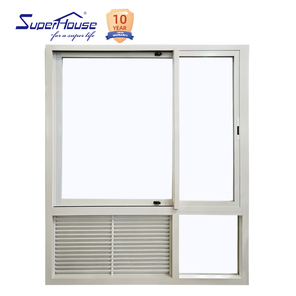 Hurricane Proof Aluminum Fixed Sliding Window Horizontal with Stainless Steel Screen NFRC Energy Star for Hotel Apartment Condo