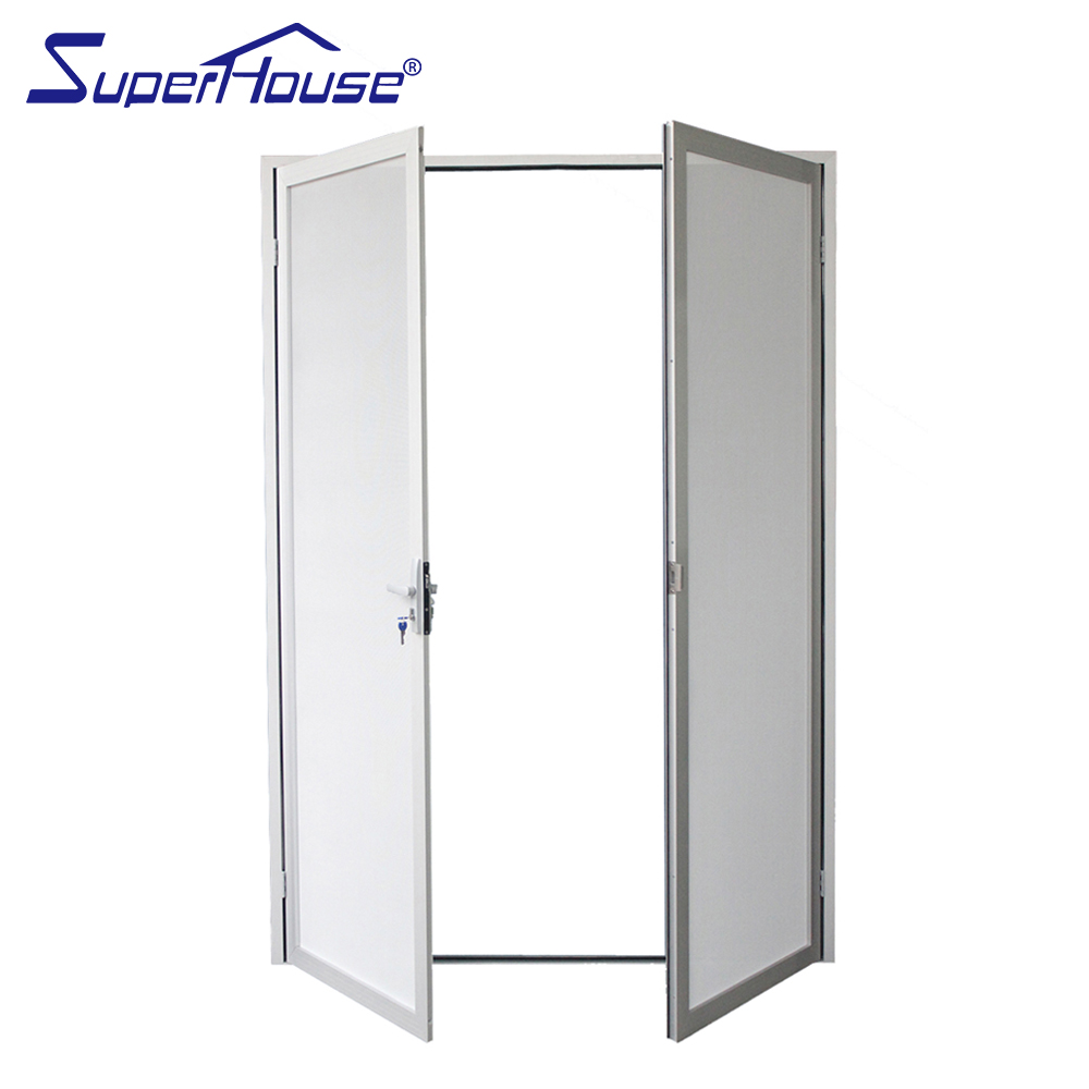 American Double Glazed Glass Front Residential French Doors Hot Sale Modern Exterior Aluminium Hinged Swing Exterior
