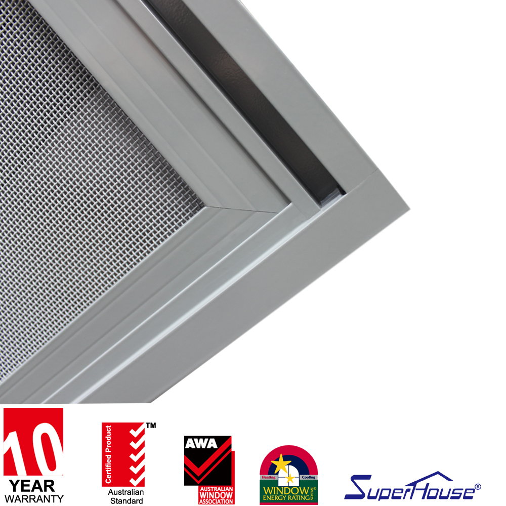 AS2047 Aluminum Sliding Window Custom Powder Coated Fiberglass Screen Multi Point Lock Anti Theft  for Bedroom Bathroom